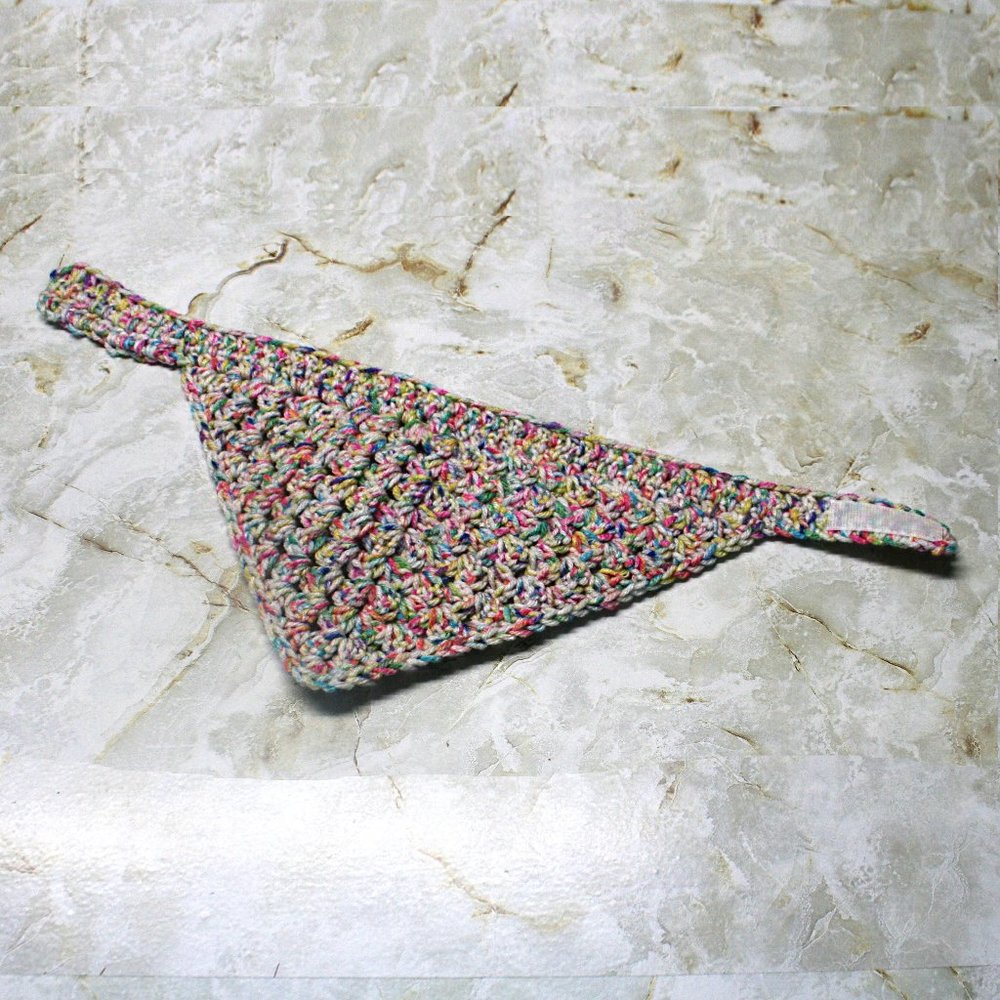 HAND CRAFTED Dog Bandana Crochet Granny Square Retro Party Colorful - Picture 4 of 11